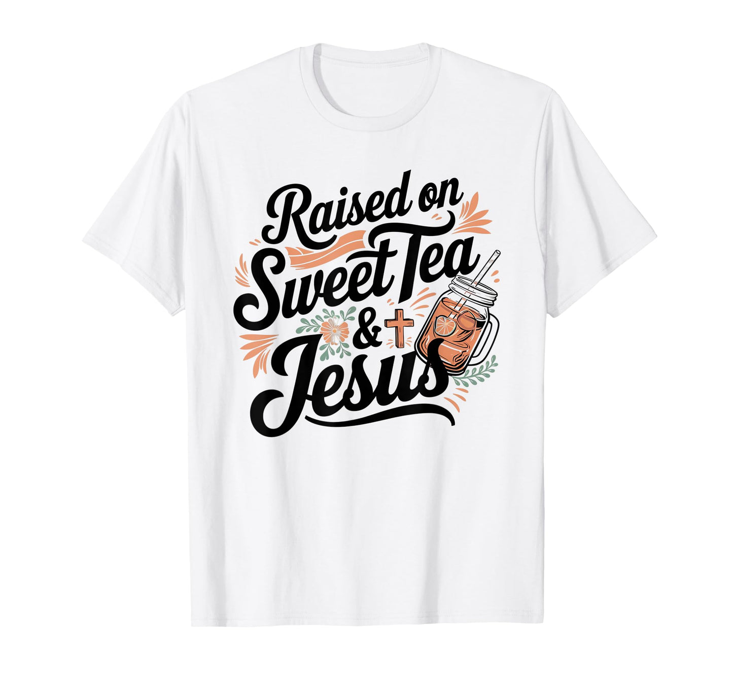 Raised on Sweet Tea and Jesus Vintage Artwork T-Shirt