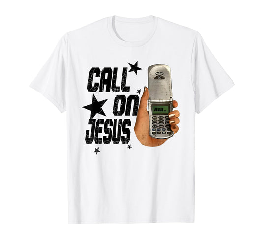 Call on Jesus flip Phone Christian Faith Design T-Shirt