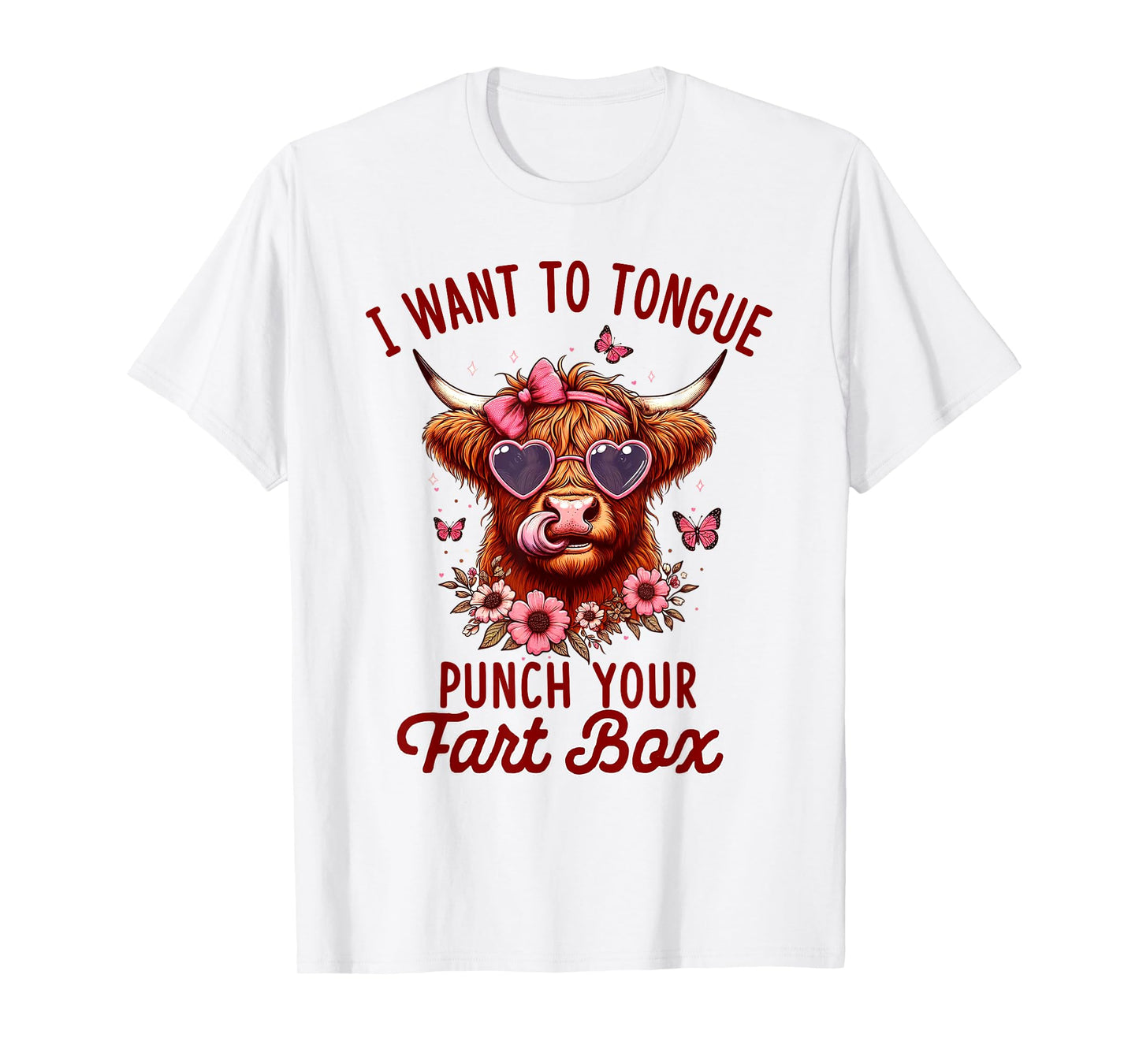 Sarcasm Joke Pun Cow I Want To Tongue Punch Your Fart Box T-Shirt