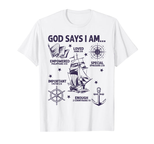 God Says I Am Columbus Day Lover Men Women Christian T-Shirt