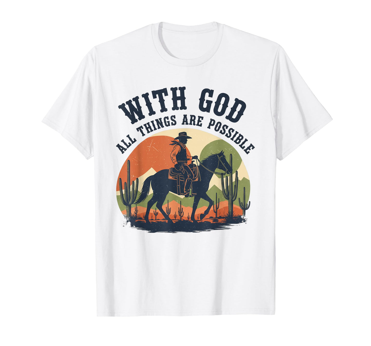 Cowboy Bible Scripture Verse Western Jesus for Mens Faith T-Shirt