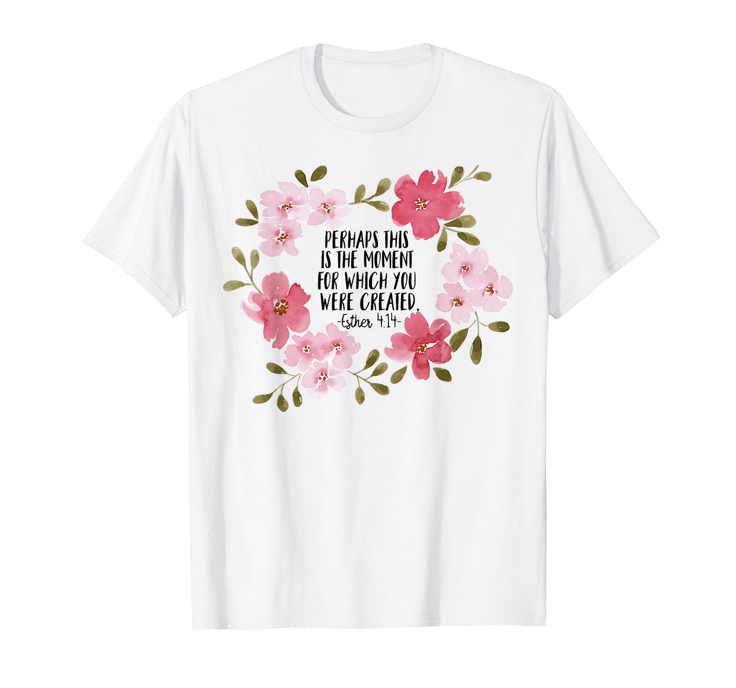 Esther 414 Flower Religious Jesus Faith Cross Women T-Shirt
