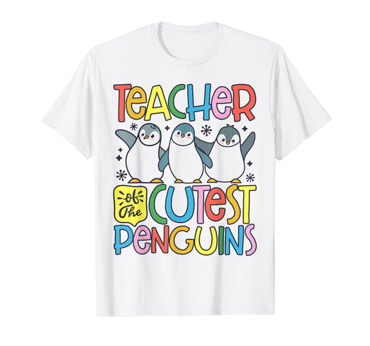 Teacher Of The Cutest Penguins Funny Penguin Back To School T-Shirt