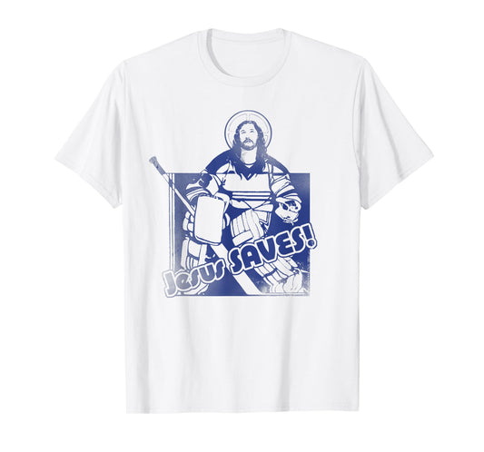 Jesus Saves Funny Hockey Adult T Shirt T-Shirt