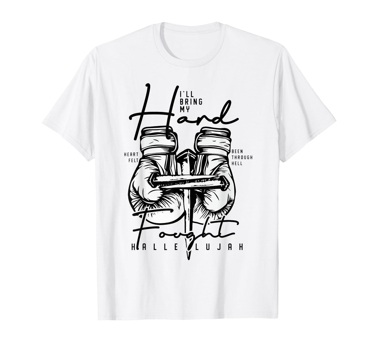 Retro Hard Fought Hallelujah Bible Verse Christian Jesus T-Shirt