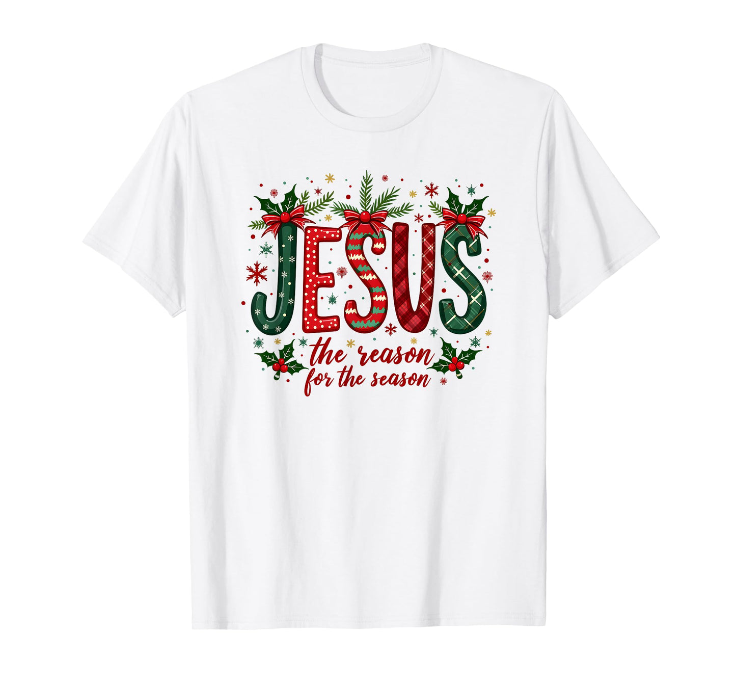 Jesus The Reason Christmas Faith Design Religious Art T-Shirt