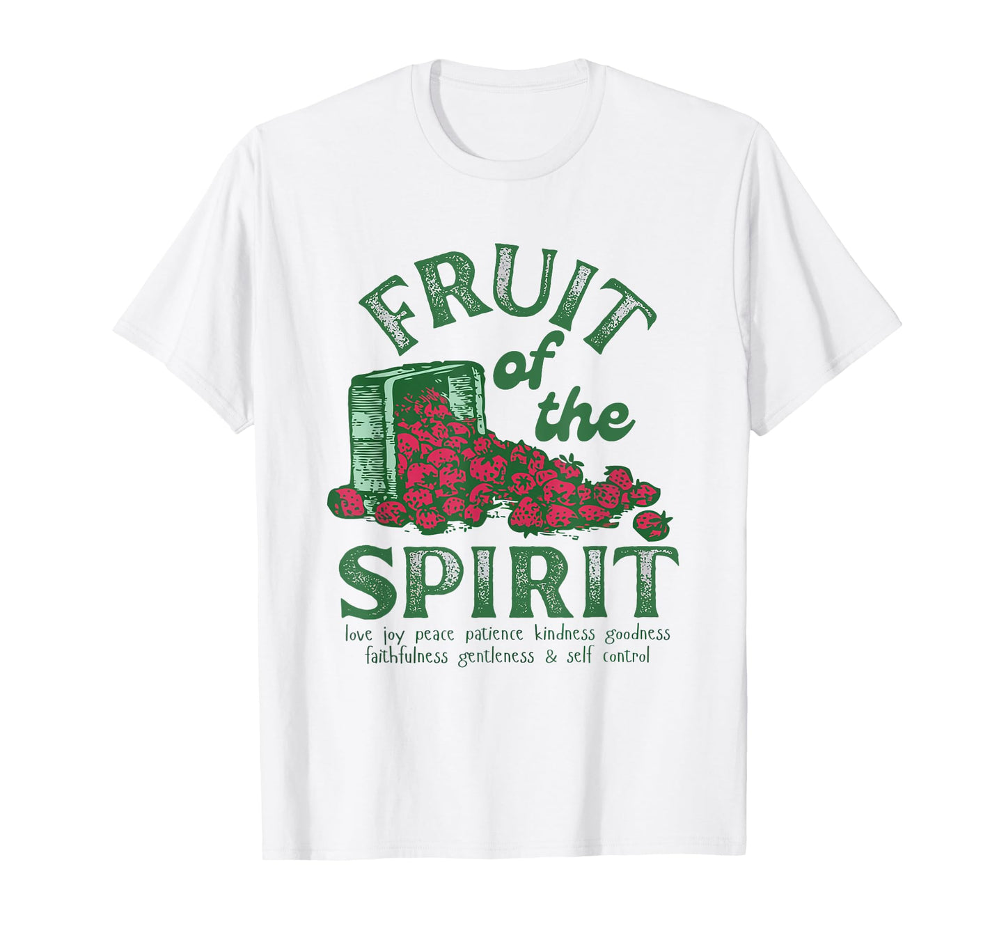 Fruit of The Spirit Christian Retro Strawberry Bible Verse T-Shirt