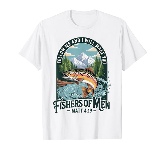 Christian Fishing Hunting Outdoor Tee Matt 4:19 Church T-Shirt