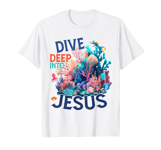 Dive Deep Into Jesus VBS 2024 Scuba Diving Underwater T-Shirt
