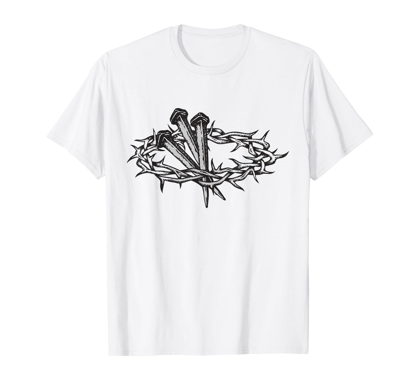 Crown of Thorns Nailed on the Cross - Christ's Passion Faith T-Shirt