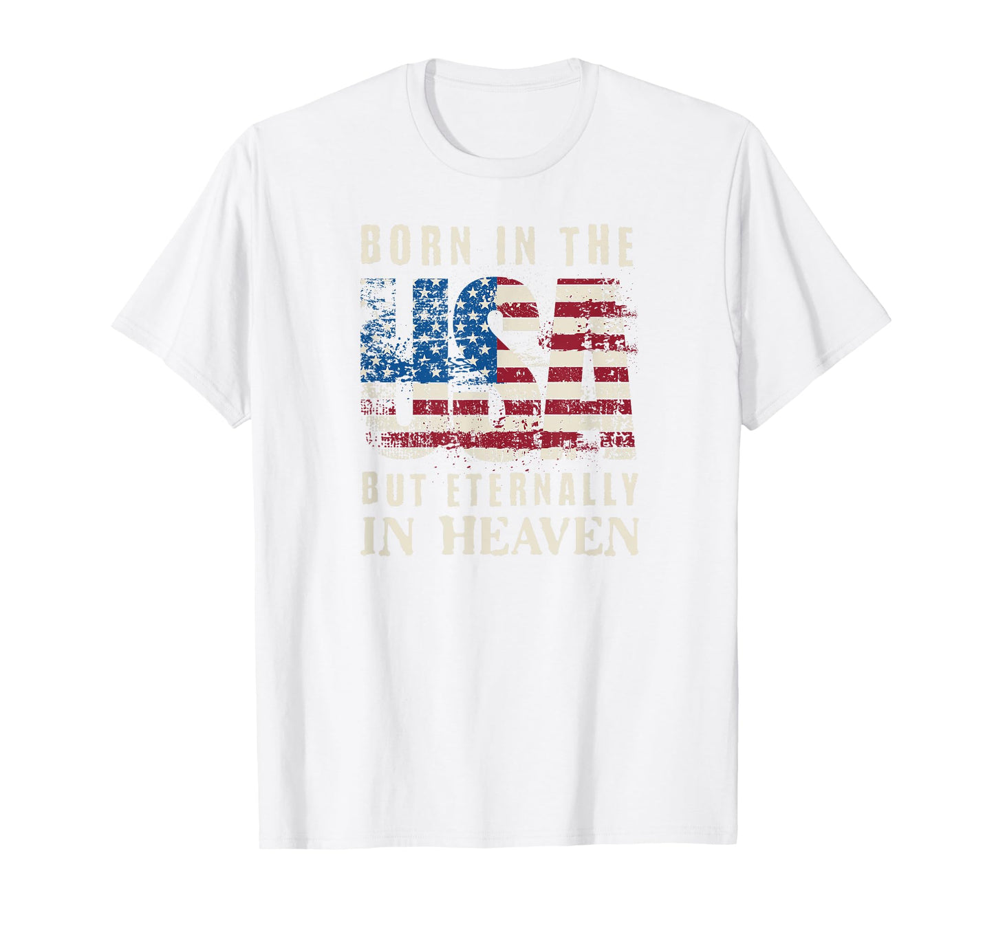 Born in the USA Christian USA Flag Men Women Patriot T-Shirt