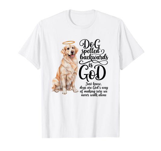 Dog Spelled Backwards is God English Cream Golden Retriever T-Shirt
