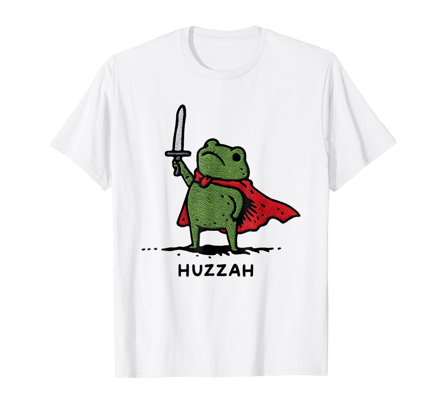 Huzzah Frog Knight Funny Sword Meme Quote T-Shirt