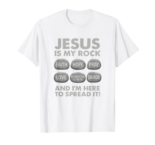 Jesus is My Rock Christian Faith Bible Verse Shirt T-Shirt