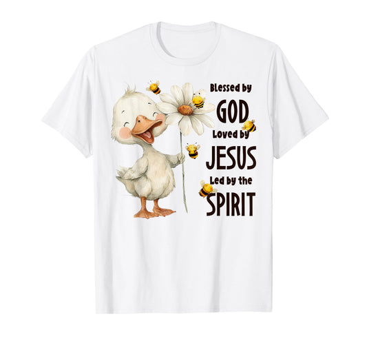 Christian Child Blessed by God Loved by Jesus Silly Goose T-Shirt