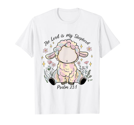 The Lord Is My Shepherd Psalm 23:1 Jesus Christian God Sheep T-Shirt