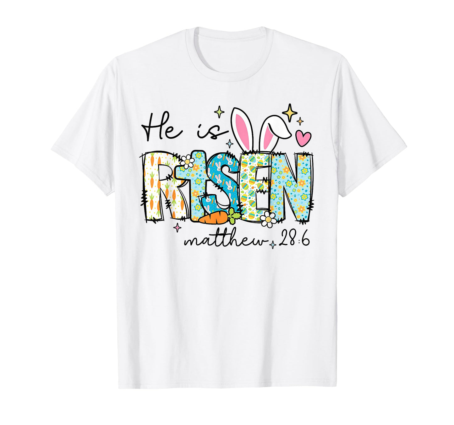 He is Risen Jesus Christian Happy Easter Kids Women Girls T-Shirt