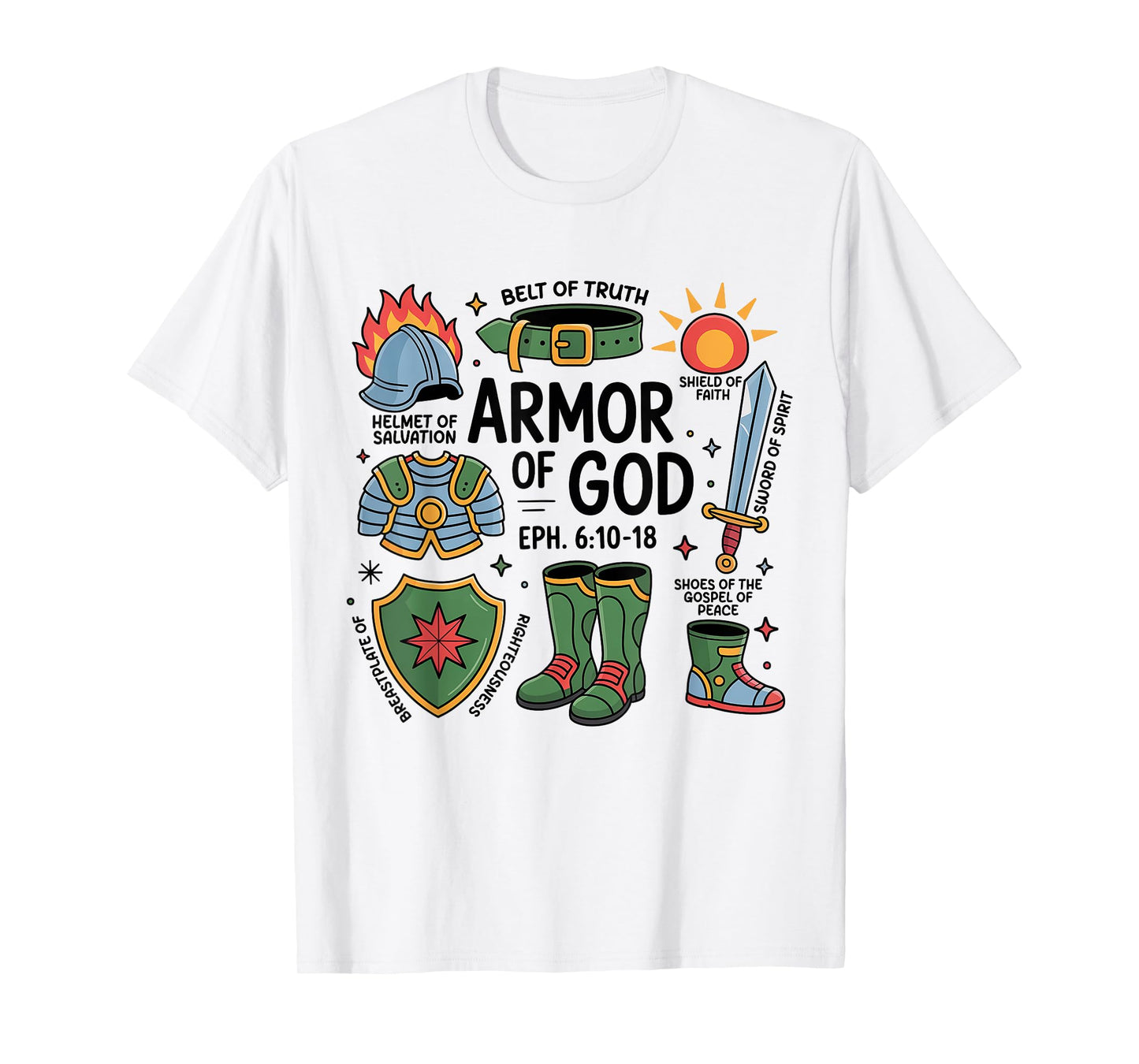 Christian Boys Armor of God Jesus is King T-Shirt