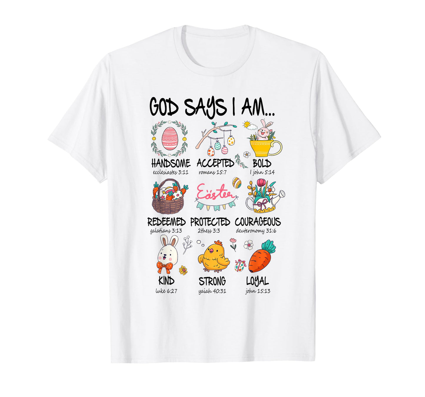 Cute God Says I Am Christian Jesus Happy Easter Day Girl Kid T-Shirt