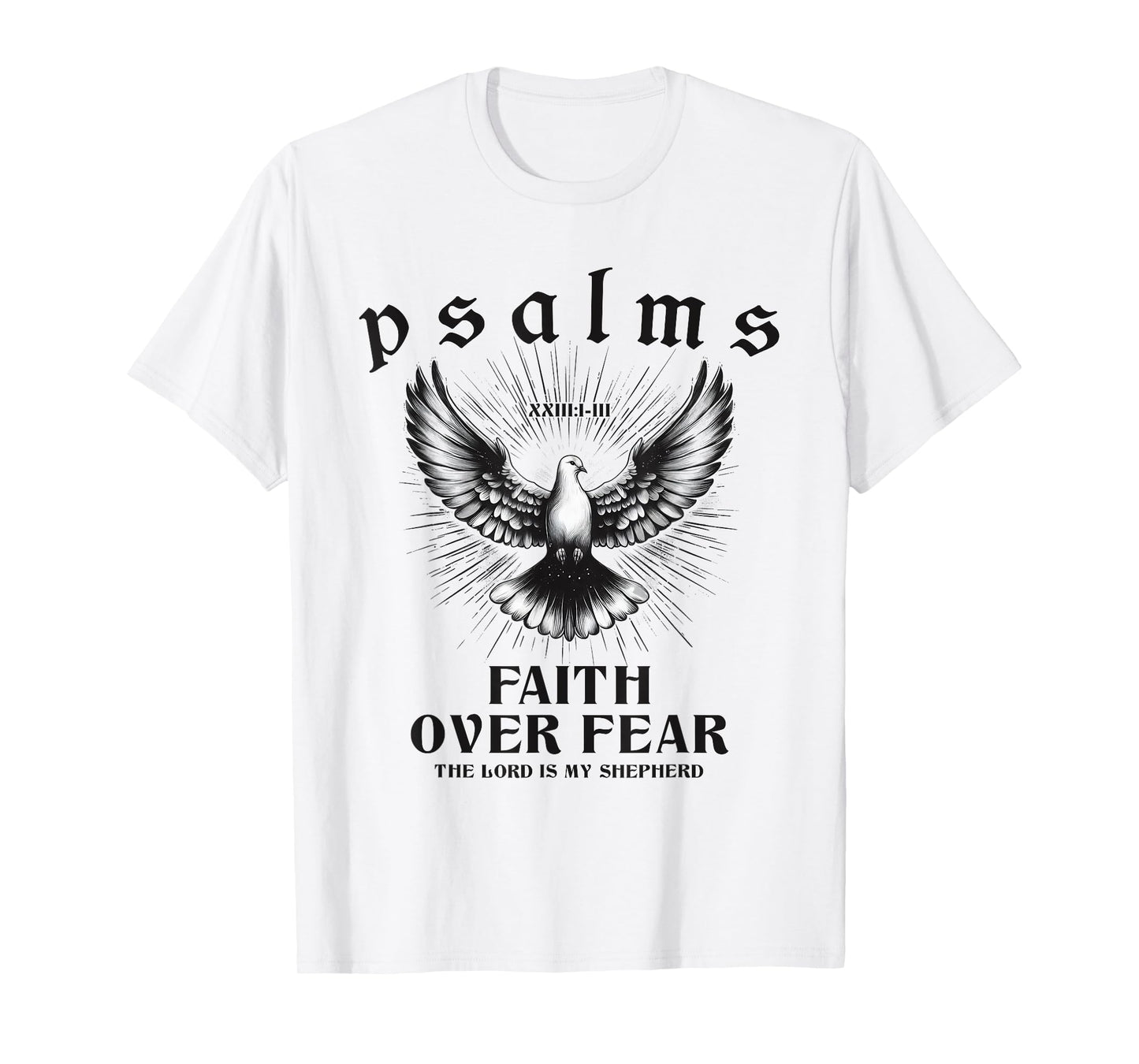 Retro Faith Over Fear Bible Verse Aesthetic Christian Dove T-Shirt