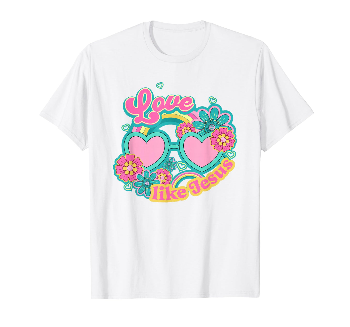 Retro Groovy Christian LOVE LIKE JESUS T-Shirt