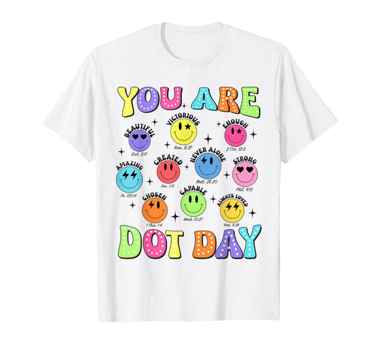 You are Enough Christian Bible Dot Day Colorful Polka Dot T-Shirt