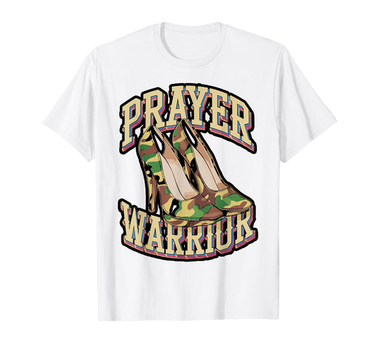 Prayer Warrior Camo High Heel Faith Design T-Shirt