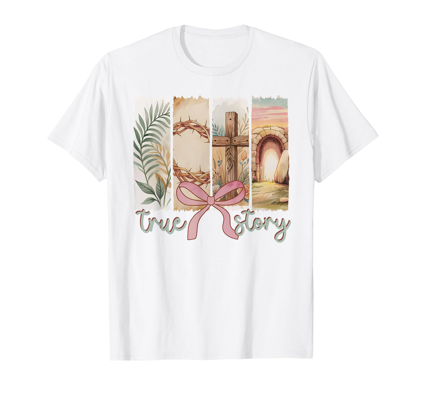 Happy Easter True Story He Is Risen Coquette Floral Spring T-Shirt