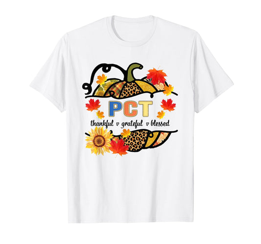 Autumn Fall Outfit PCT Thankful Grateful Blessed Pumpkin T-Shirt