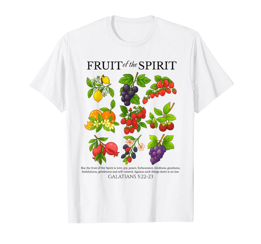 Fruits of the Spirit Christian Bible Verse Galatians 5:22-23 T-Shirt