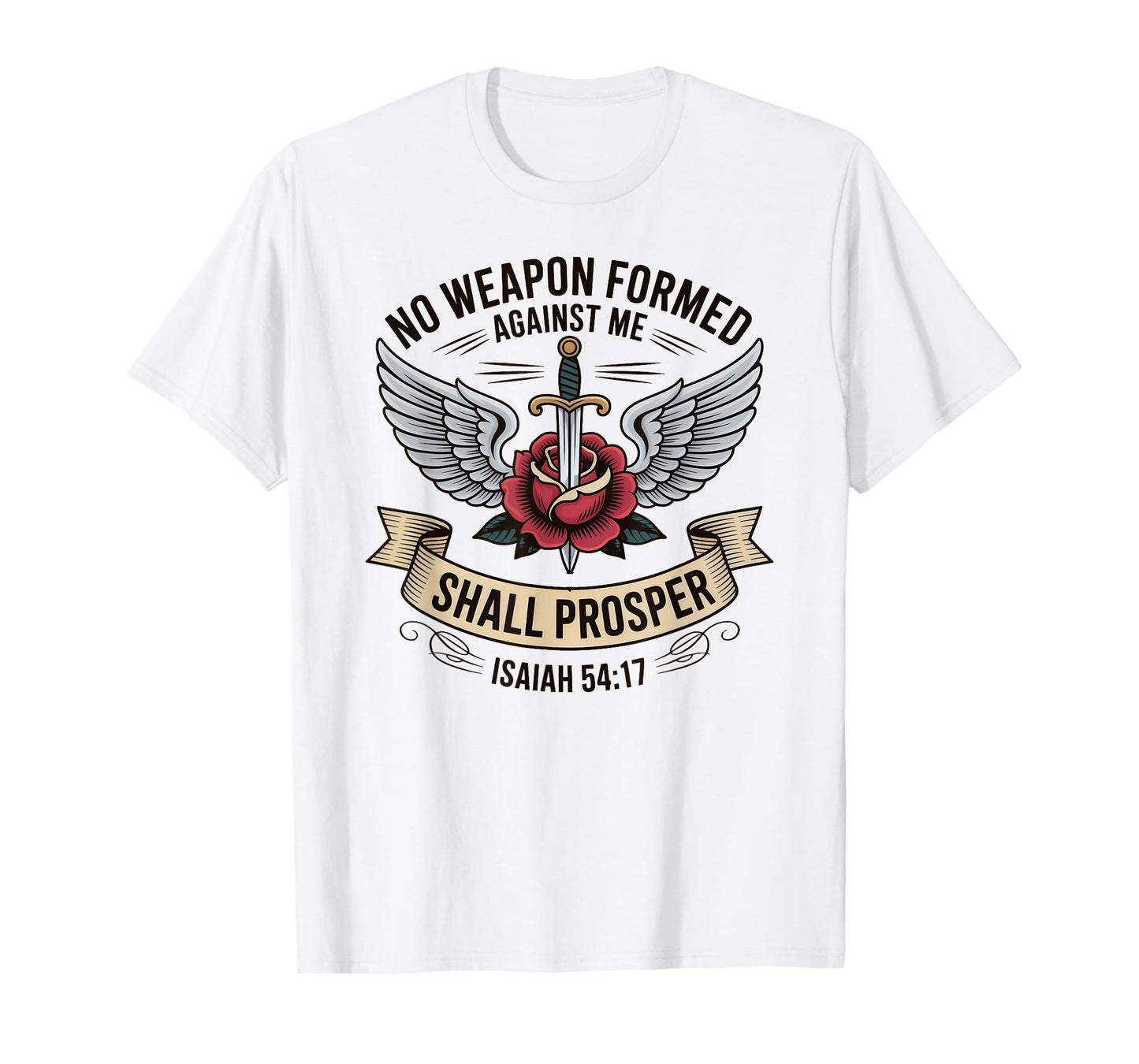 Divine Protection Religious Woman Isaiah 54:17 scripture T-Shirt