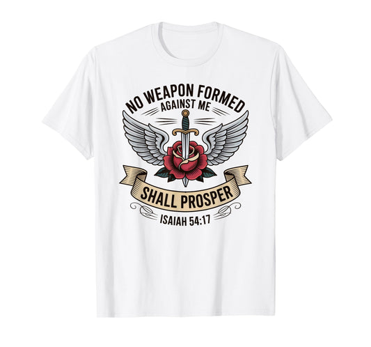 Divine Protection Religious Woman Isaiah 54:17 scripture T-Shirt