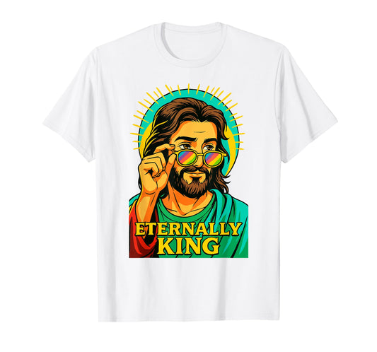 Eternally King Cool Jesus Christian Anime Manga Pop Art T-Shirt
