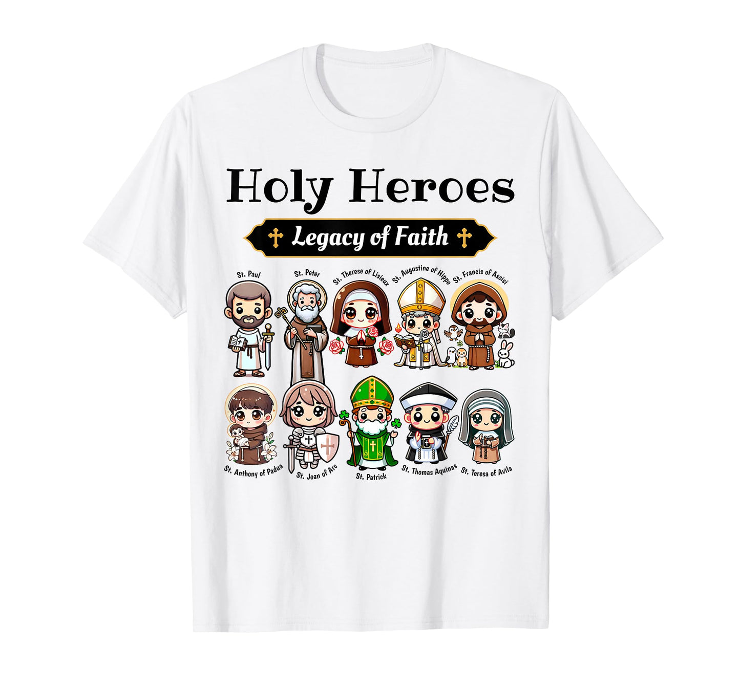 Holy Heroes Legacy of Faith Catholic Saints Collection kids T-Shirt