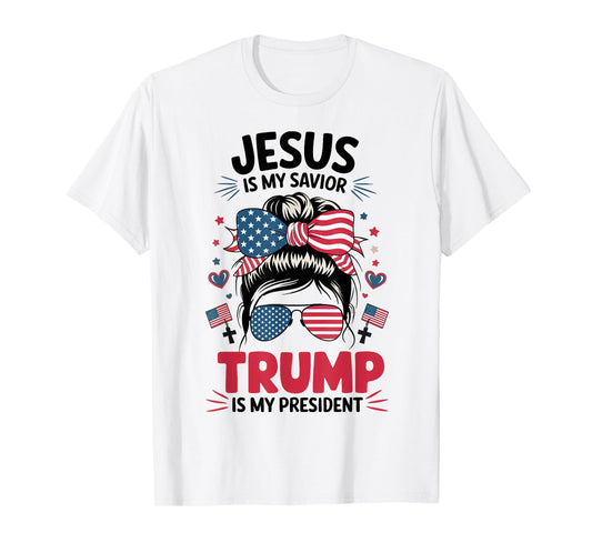 Girl Jesus My Savior Trump President Christian Women Youth T-Shirt