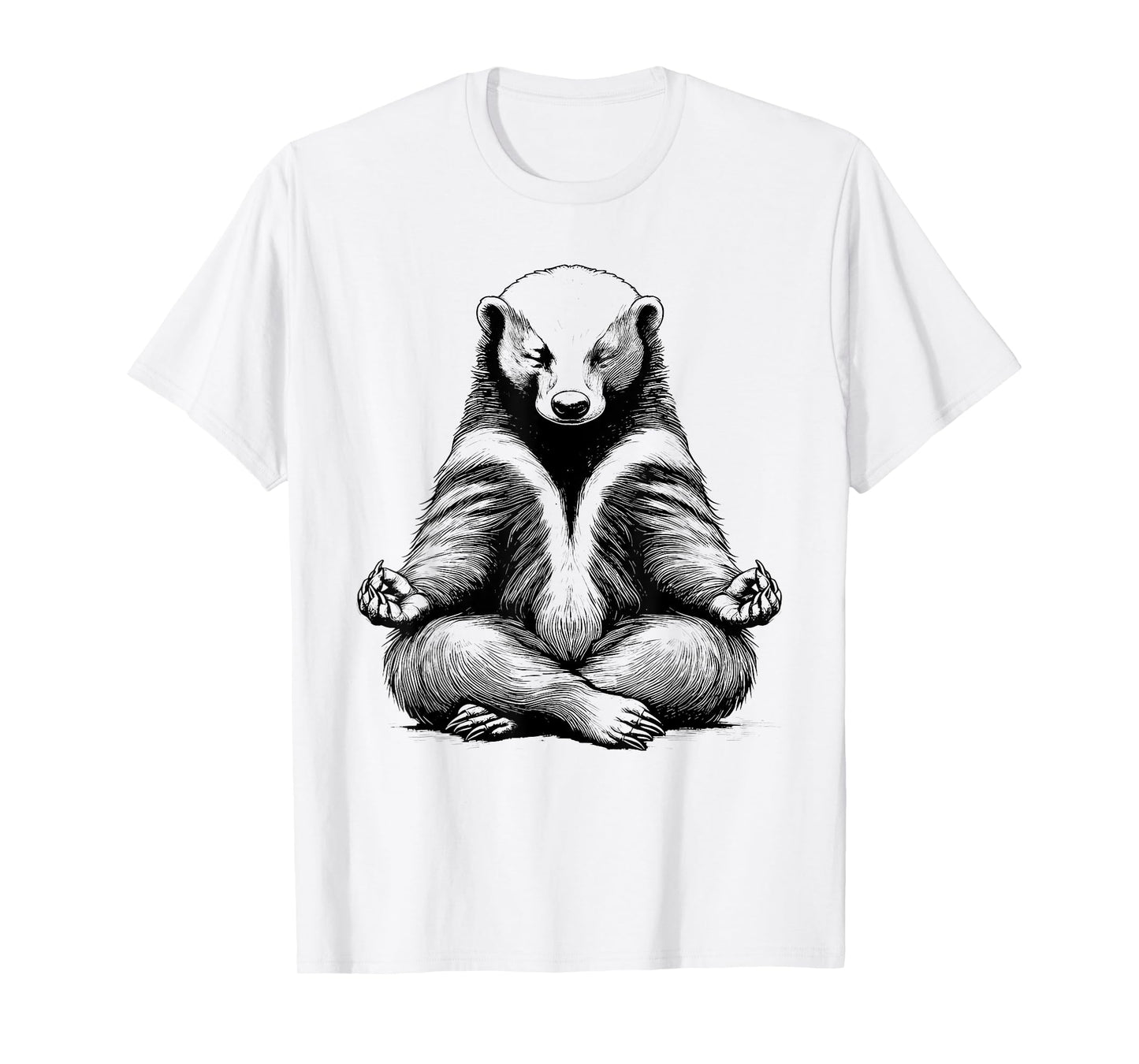 Honey Badger Doing Yoga Funny design T-Shirt