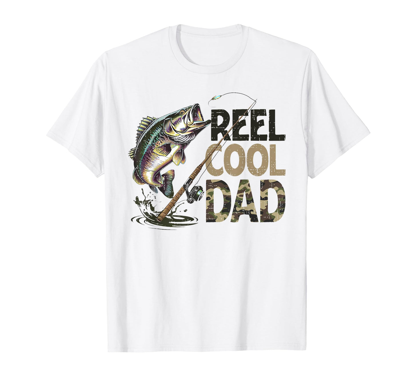 Reel Cool Dad Fishing Papa Father's Day Fisherman Fish T-Shirt