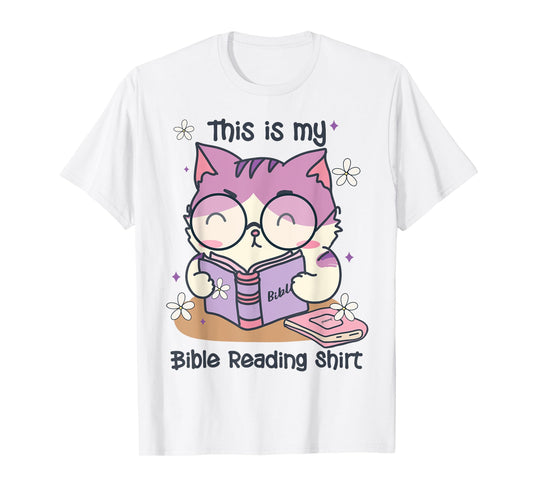 This Is For Bible Reading Cute Cat Christian T-Shirt