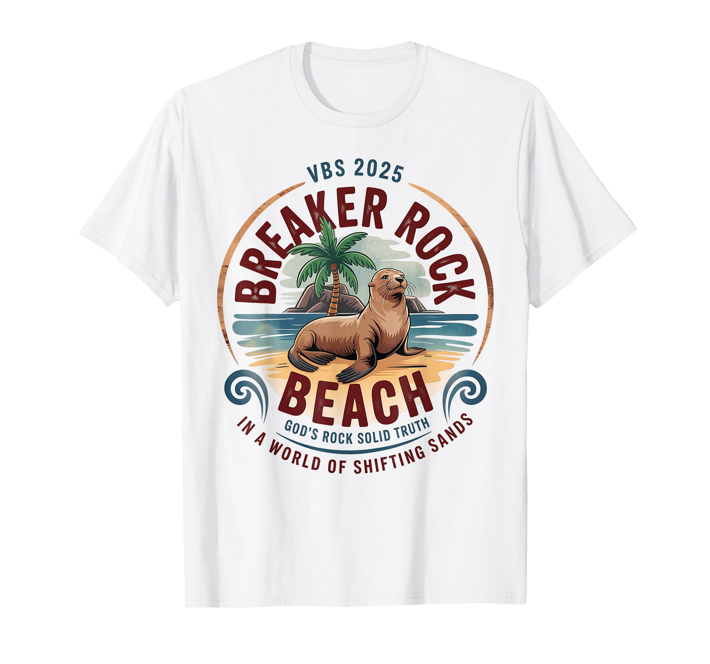 Breaker Rock Beach Christian God's Rock-Solid Truth VBS 2025 T-Shirt
