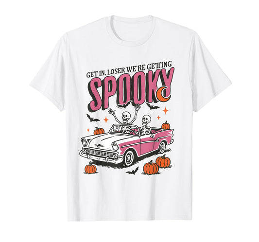 Retro Get In Losers We're Getting Spooky, Funny Halloween T-Shirt