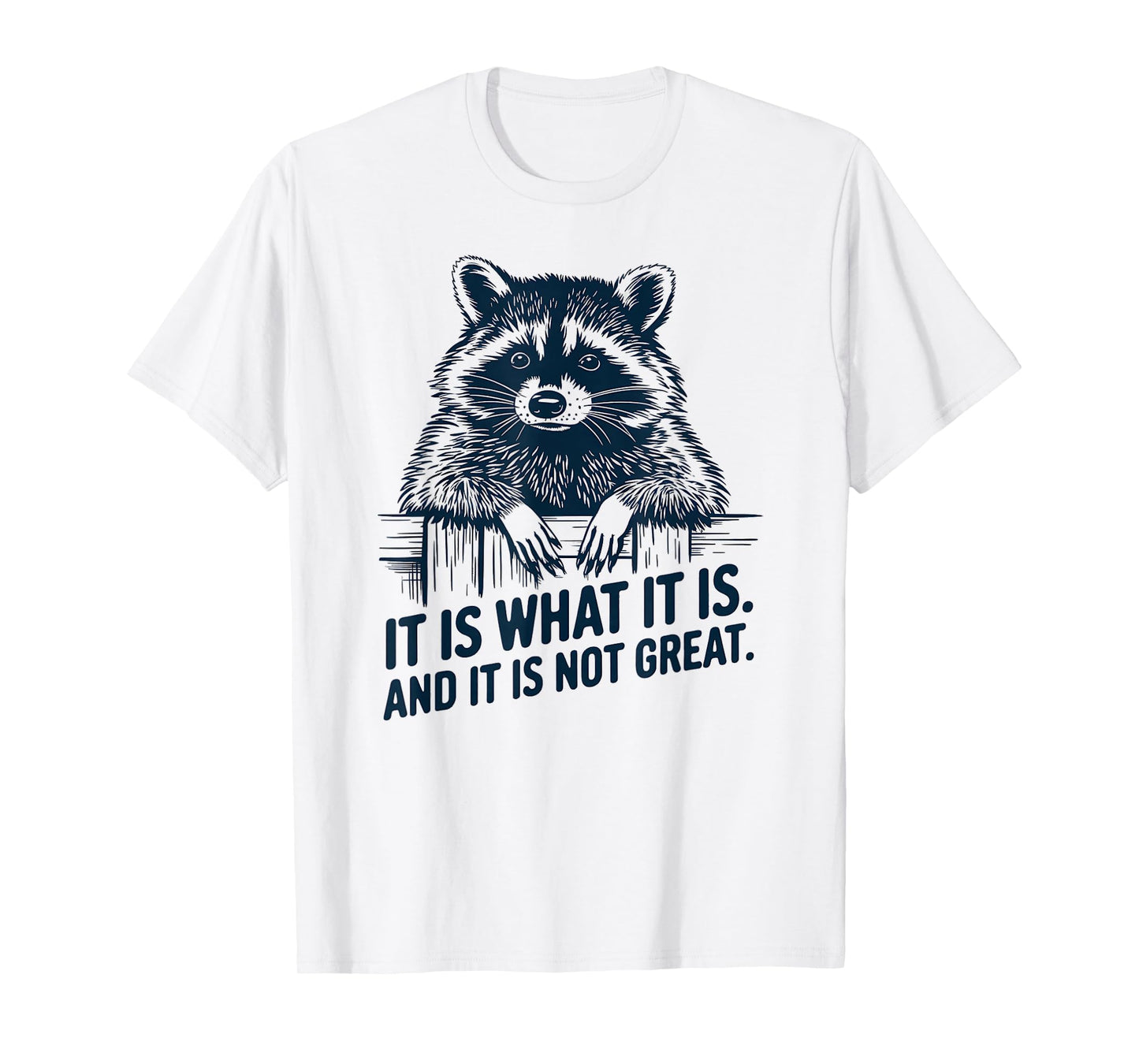 Funny Raccoon It Is What It Is Meme Design T-Shirt