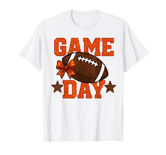 Game Day Football Season Football Orange Color Vibes T-Shirt