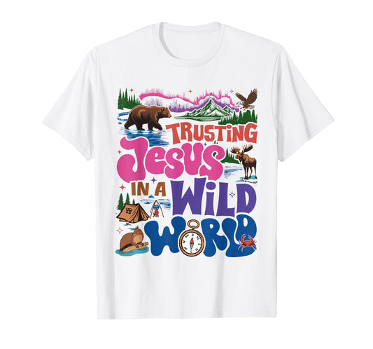 True North VBS 2025 Christian Trusting Jesus Wilderness T-Shirt