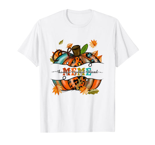 Autumn Fall Outfit Meme Thankful Grateful Blessed Pumpkin T-Shirt
