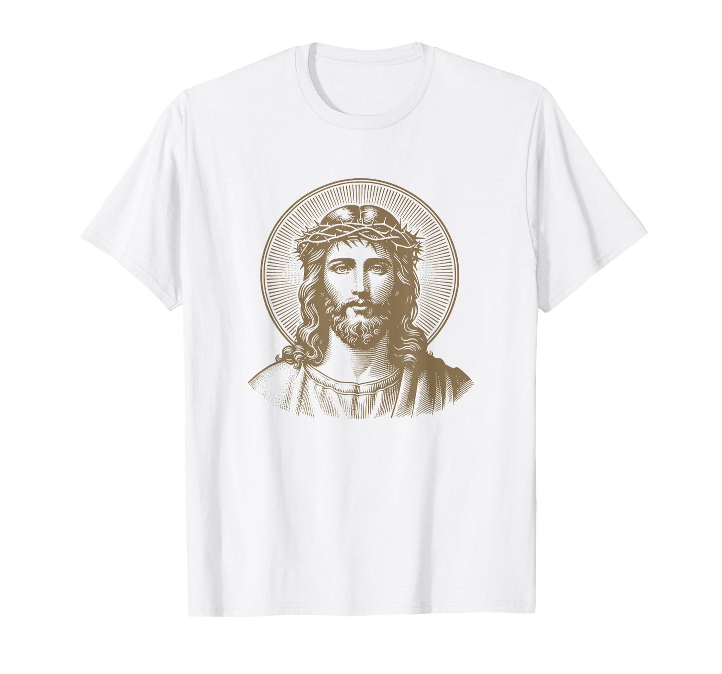 Face Of Jesus Vintage With Crown Of Thorns Faith God T-Shirt