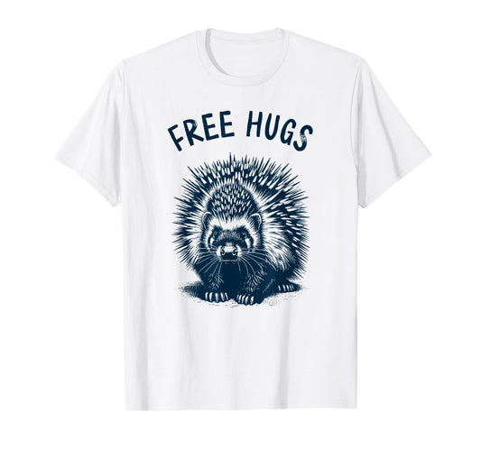 Free-Hugs - Cute Funny Porcupine Humor No Hugging T-Shirt