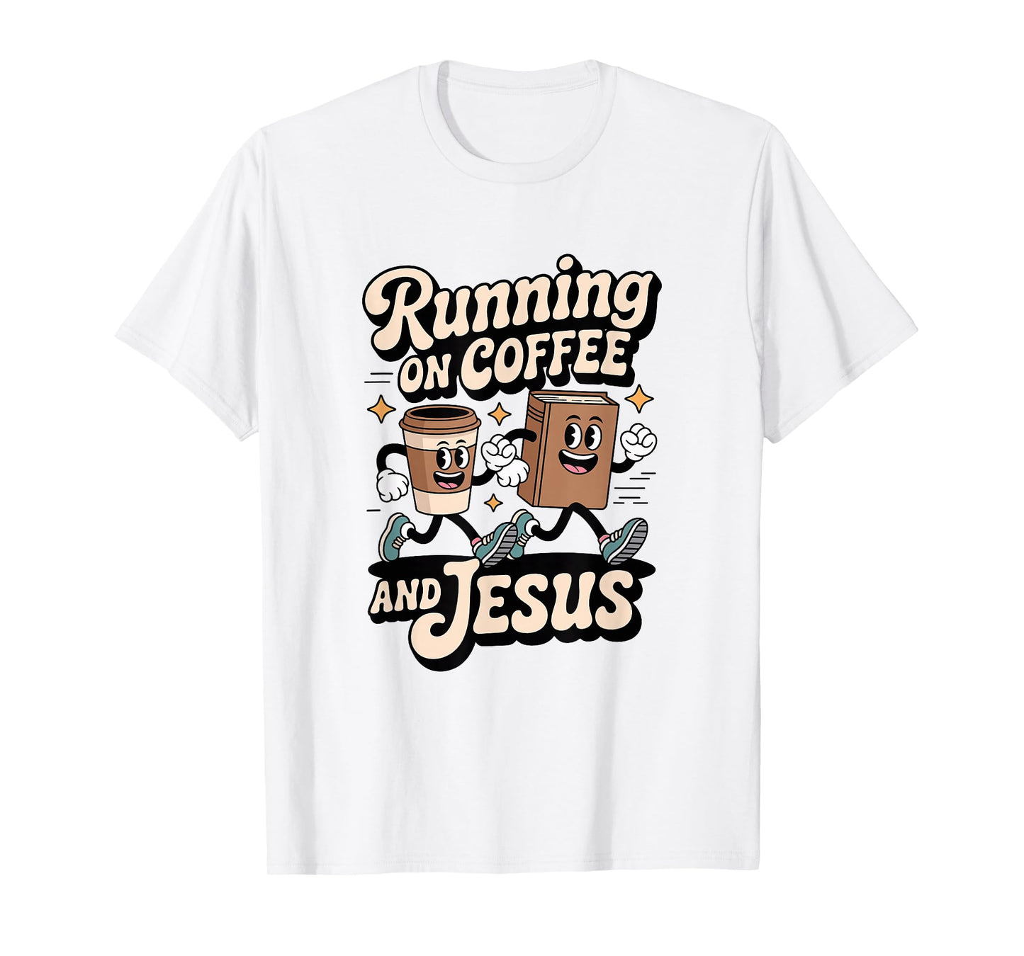 Coffee and Jesus Retro Christian Faith Based Coffee Lover T-Shirt