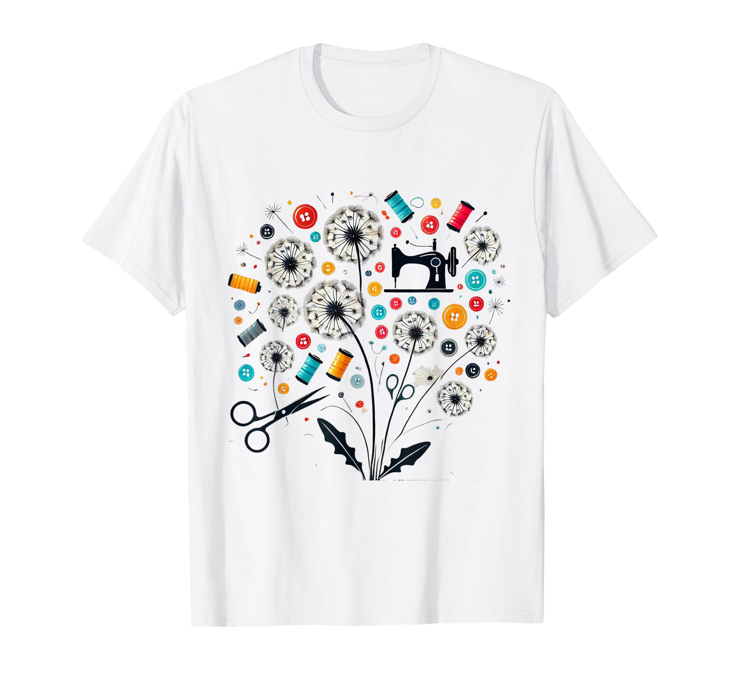 Cute Sewing Dandelion Flowers Quilting Quilter Sewer Tee T-Shirt