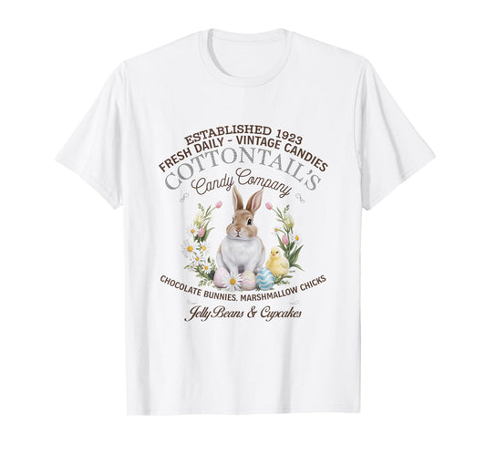 Vintage Easter Bunny Cottontail’s Candy Co. Easter Day T-Shirt