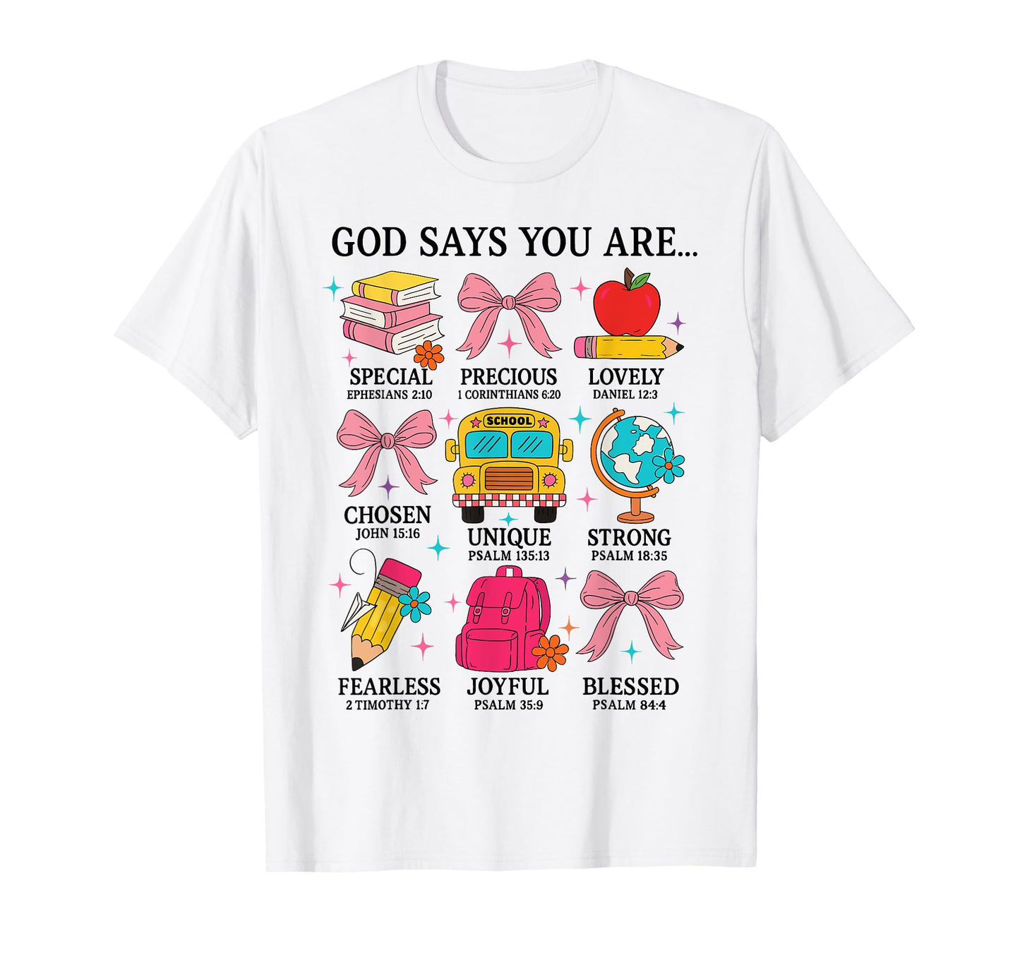 Teacher Christian God Says I Am Back School Women Girl Bow T-Shirt